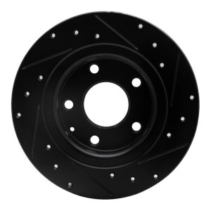 Mazda 6 Brake Rotor (1) - Rear Left - R1 Concepts - Drilled & Slotted - Black - `14-`21